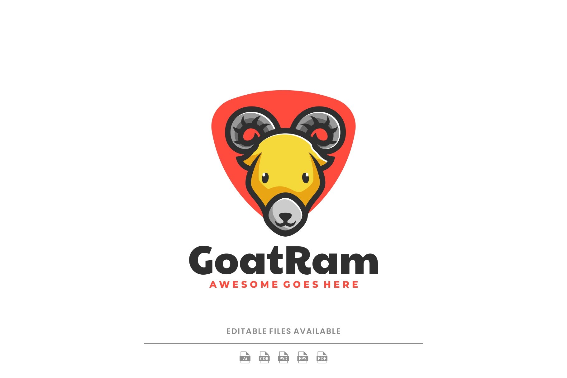 Goat Simple Mascot Logo cover image.