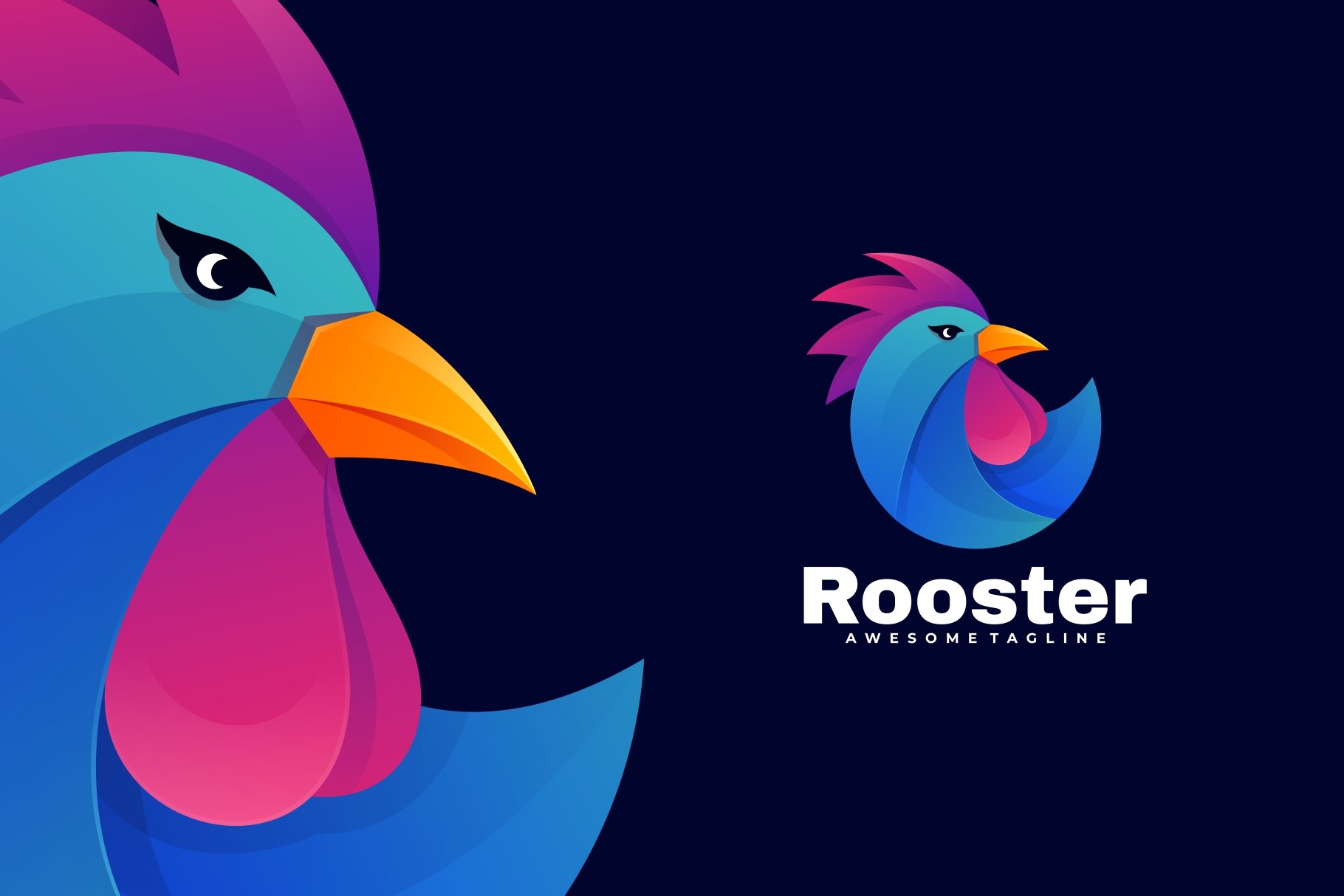 Rooster Gradient Colorful Logo cover image.