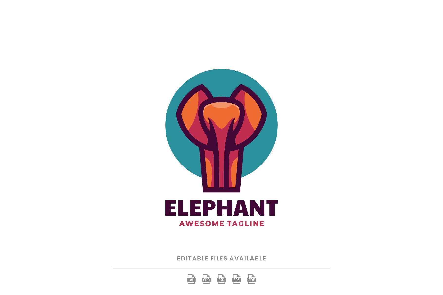 Elephant Simple Mascot Logo cover image.