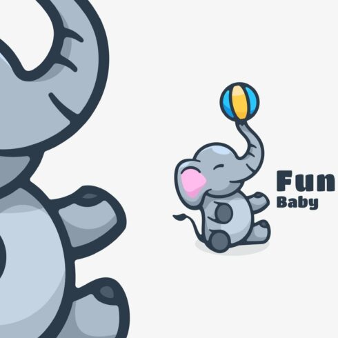 Baby Elephant Simple Mascot Logo cover image.