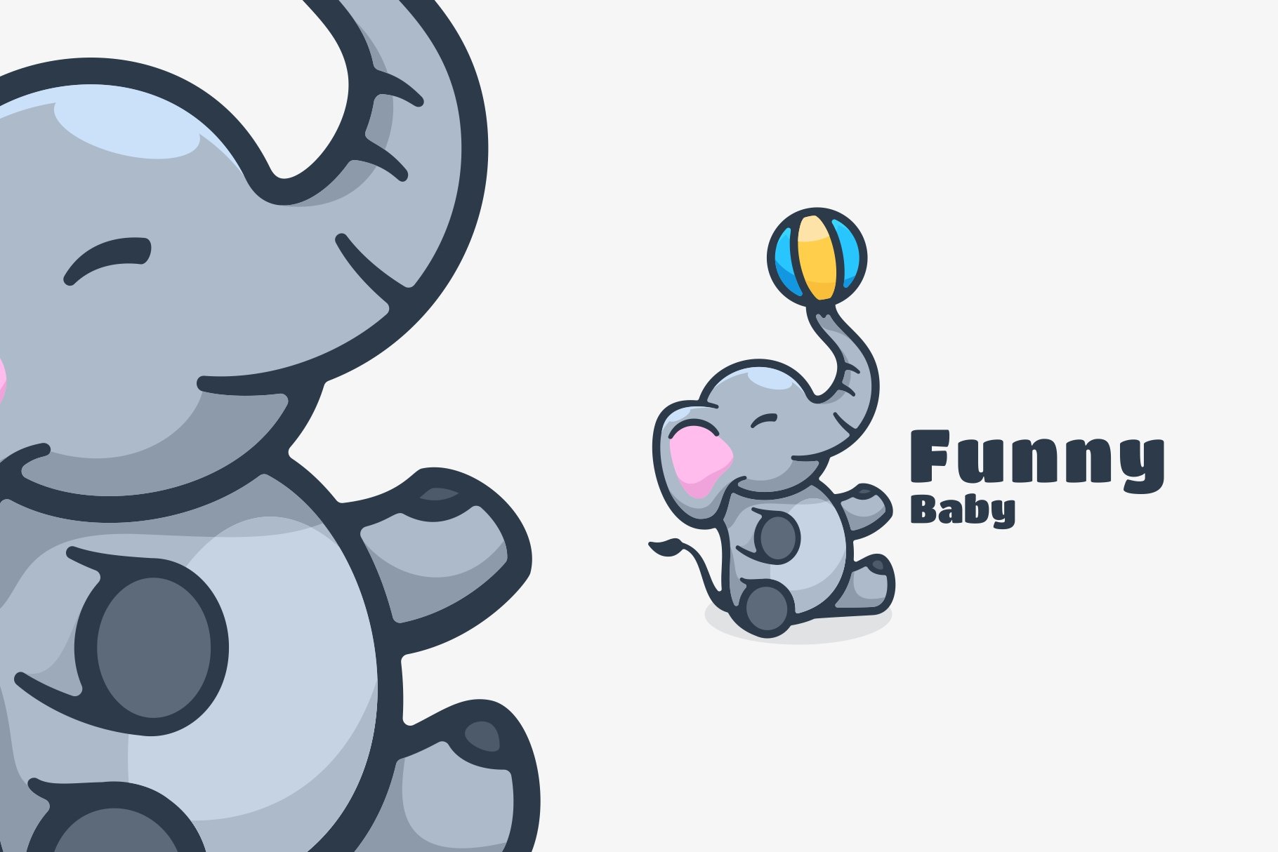 Baby Elephant Simple Mascot Logo cover image.