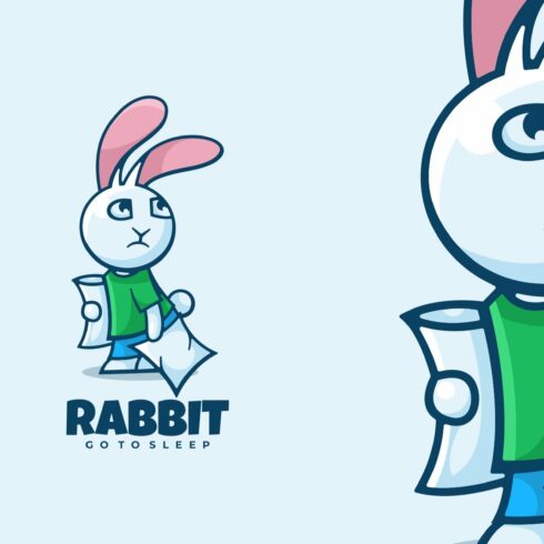 Rabbit Cartoon Character Logo cover image.