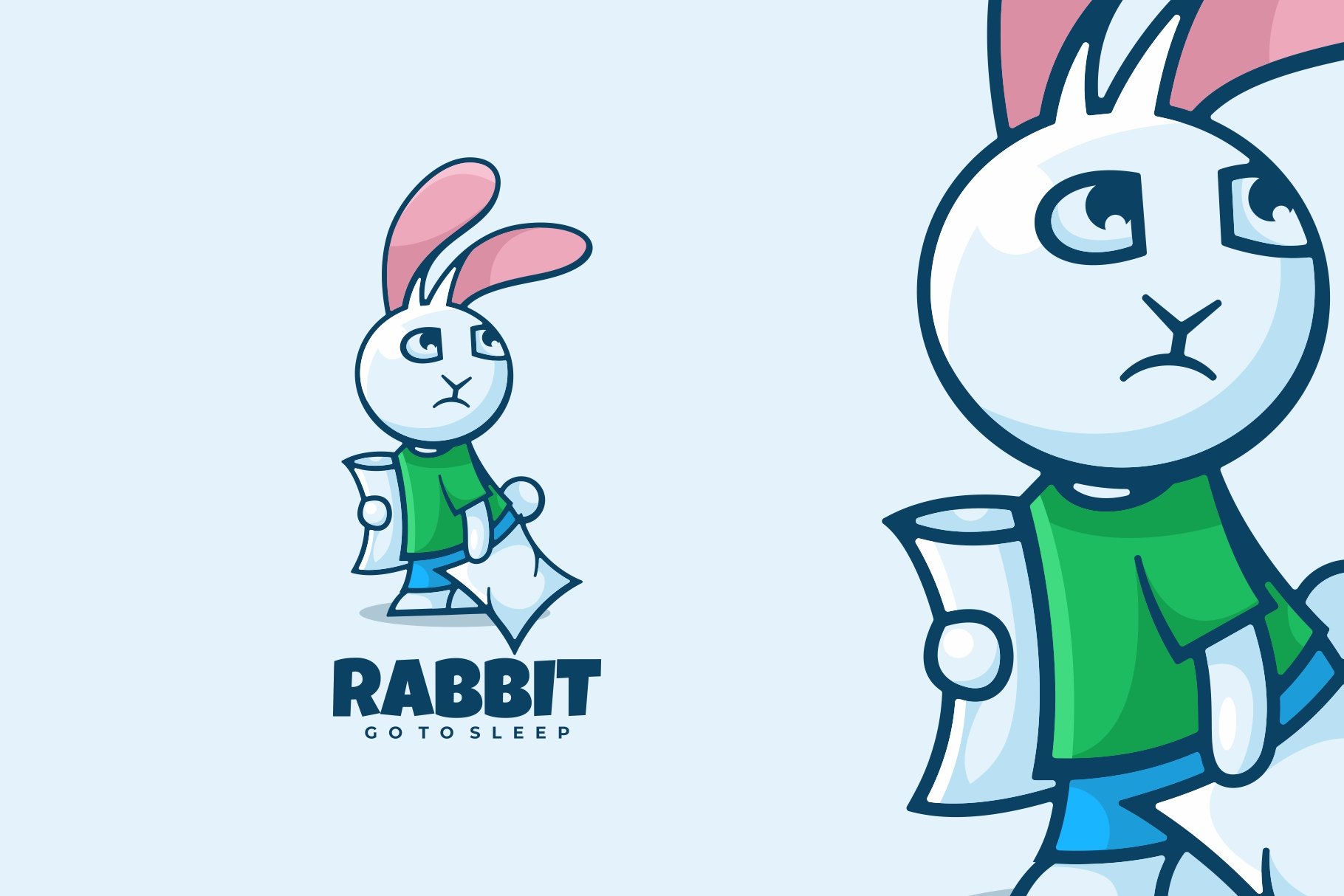 Rabbit Cartoon Character Logo cover image.