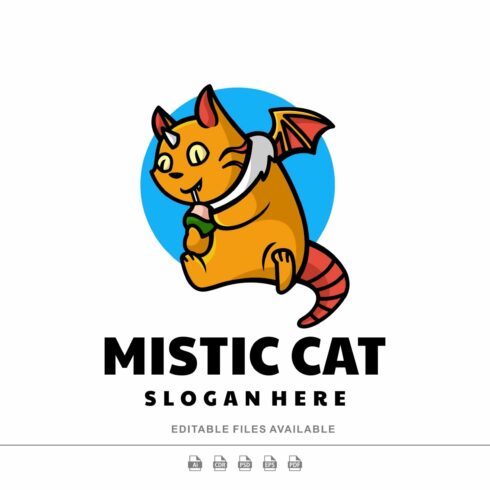 Mystic Cat Mascot Logo cover image.