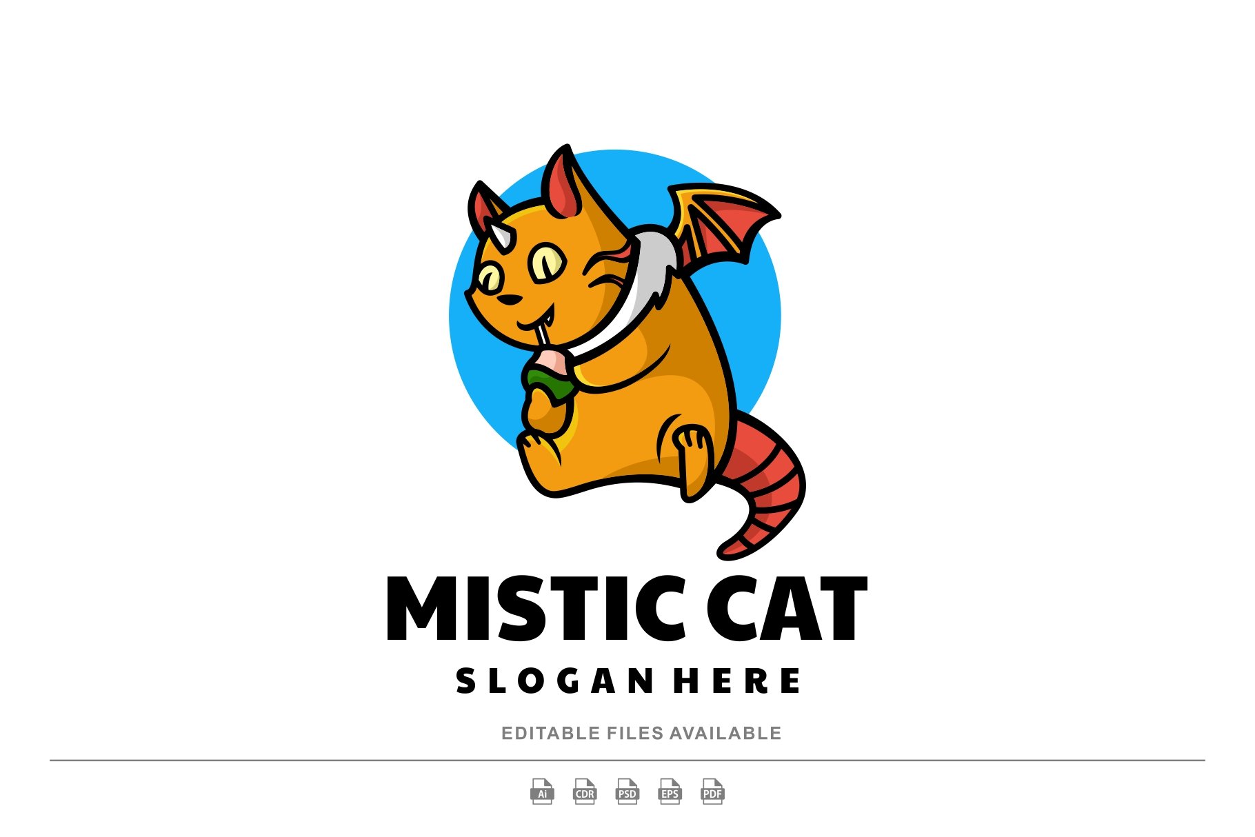 Mystic Cat Mascot Logo cover image.