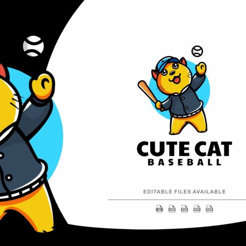 Sport Cat Mascot Cartoon Logo cover image.