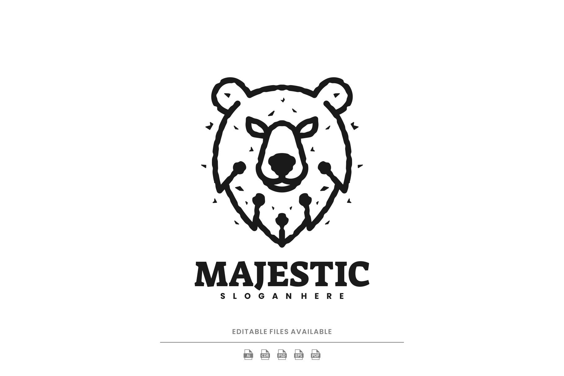 Majestic Bear Line Art Logo cover image.