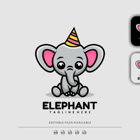 Elephant Mascot Cartoon Logo cover image.