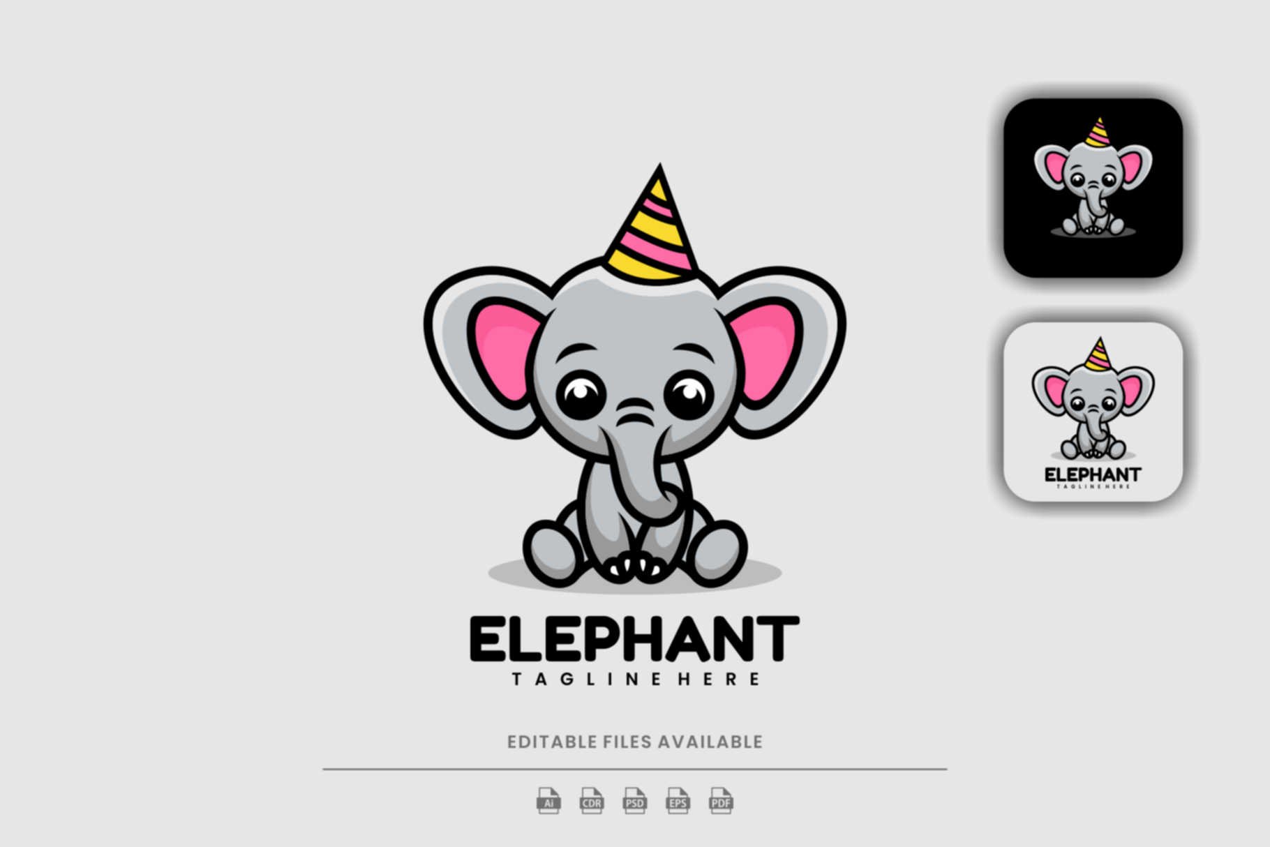 Elephant Mascot Cartoon Logo cover image.