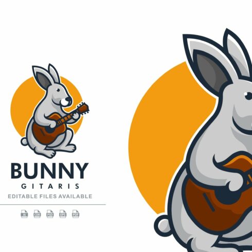 Bunny Guitarist Cartoon Logo cover image.
