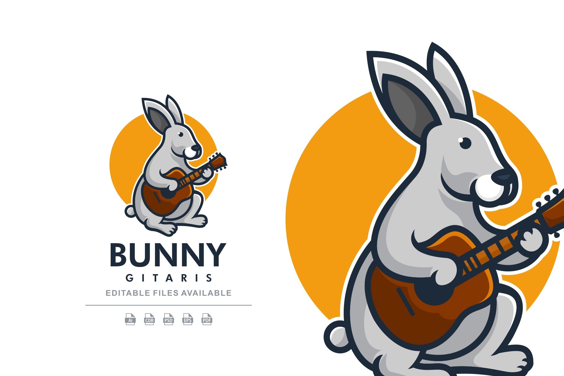 Bunny Guitarist Cartoon Logo cover image.