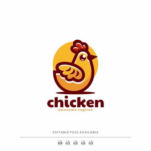 Chicken Simple Mascot Logo cover image.