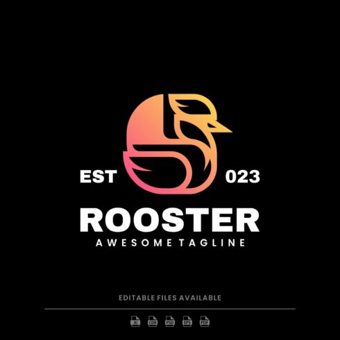 Rooster Line Art Gradient Logo cover image.