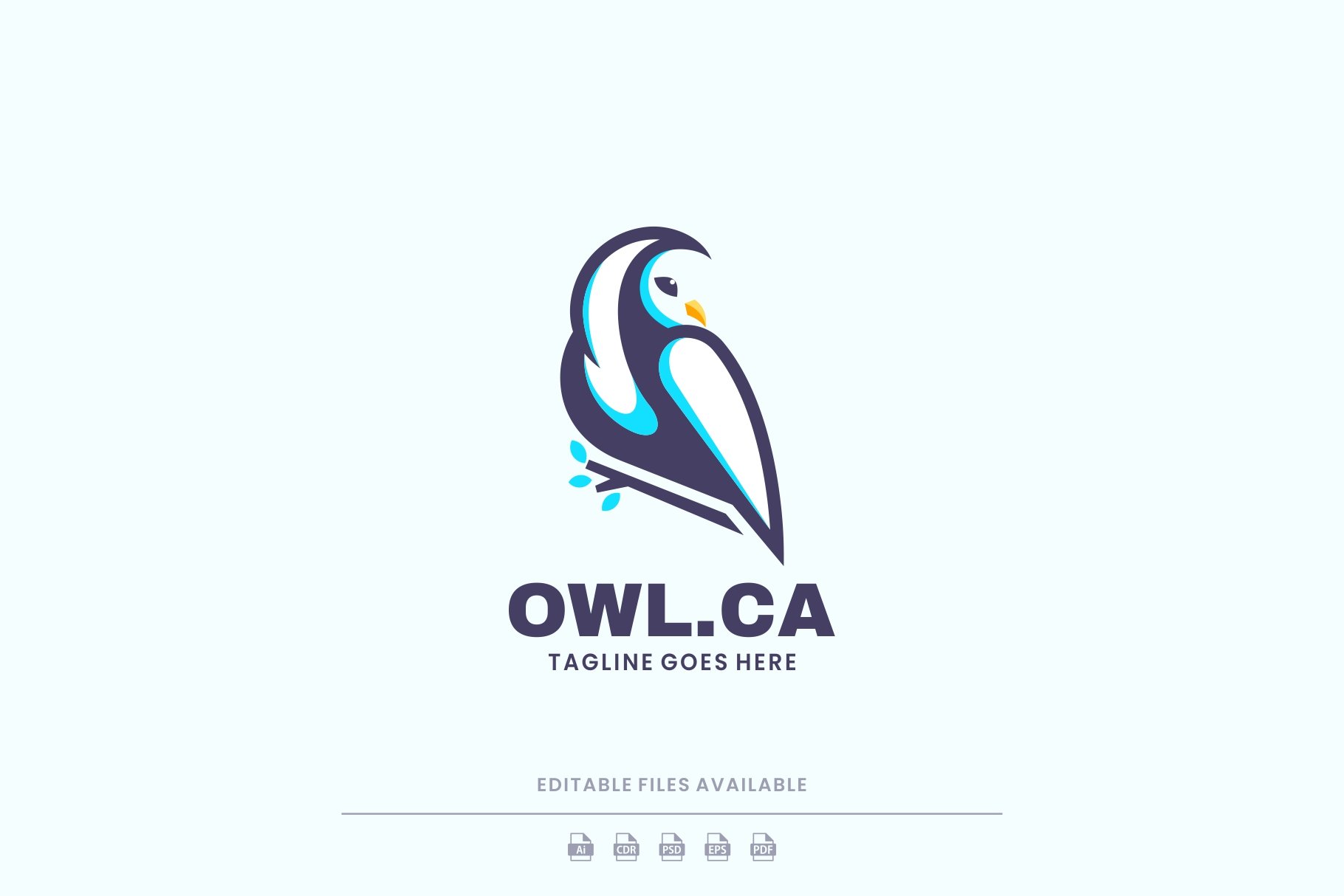 Owl Simple Mascot Logo cover image.
