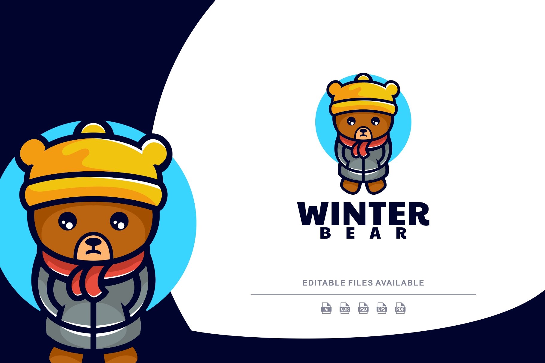 Winter Bear Mascot Cartoon Logo cover image.