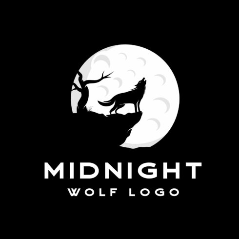 Howling Wolf at Night Logo Design cover image.