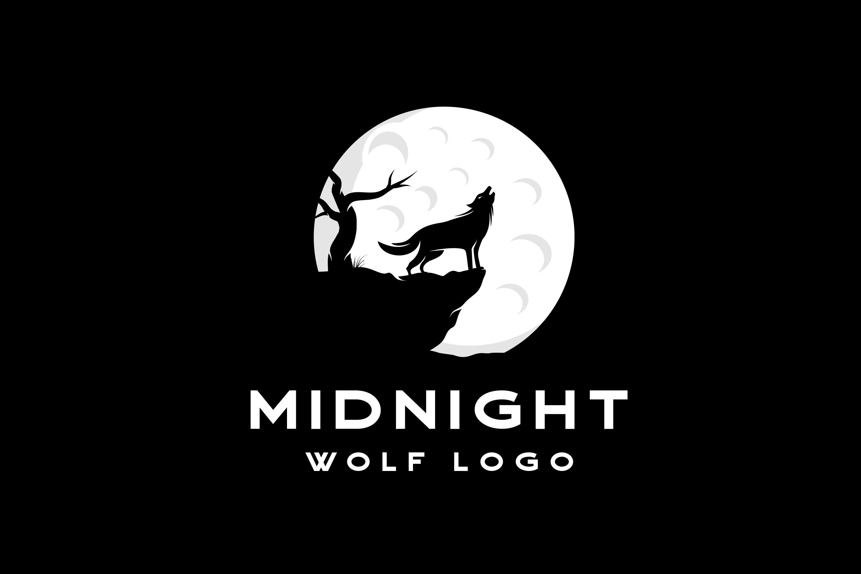 Howling Wolf at Night Logo Design cover image.
