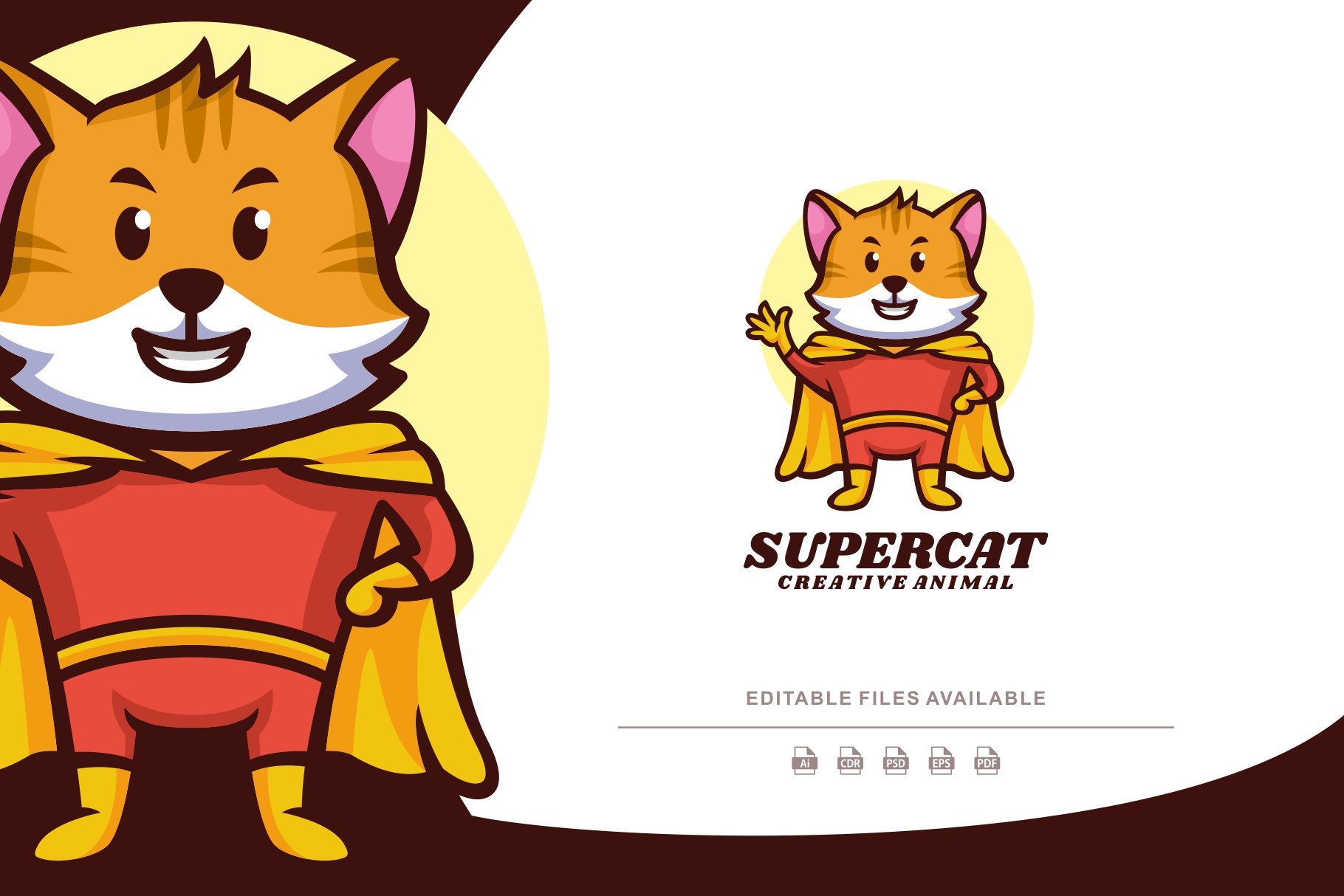 Super Cat Cartoon Mascot Logo cover image.