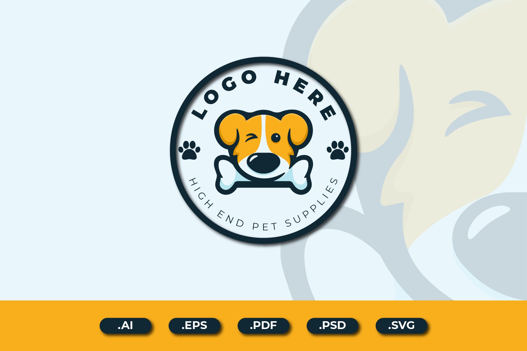 cute dog mascot logo cover image.