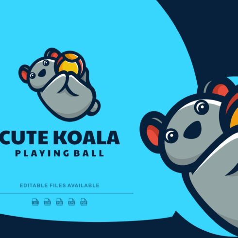 Cute Koala Mascot Cartoon Logo cover image.