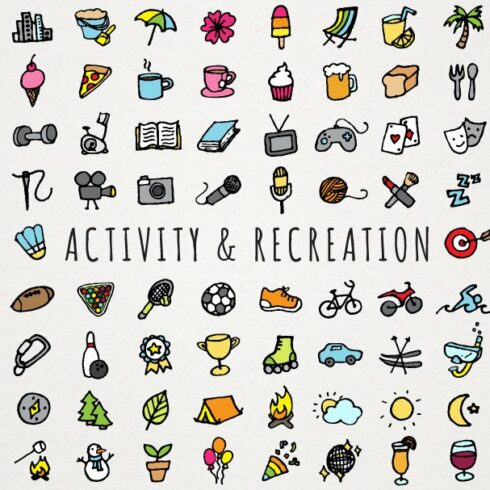 Activity & Recreation Icons Clipart cover image.