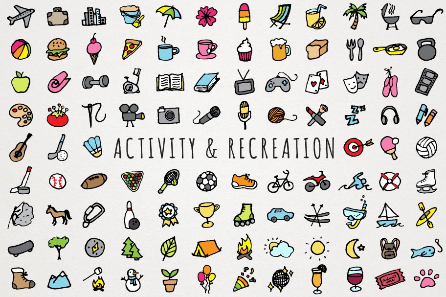 Activity & Recreation Icons Clipart cover image.
