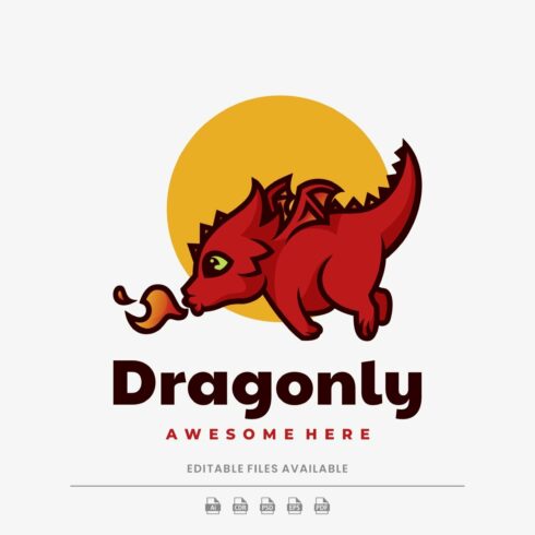 Dragon Simple Mascot Logo cover image.