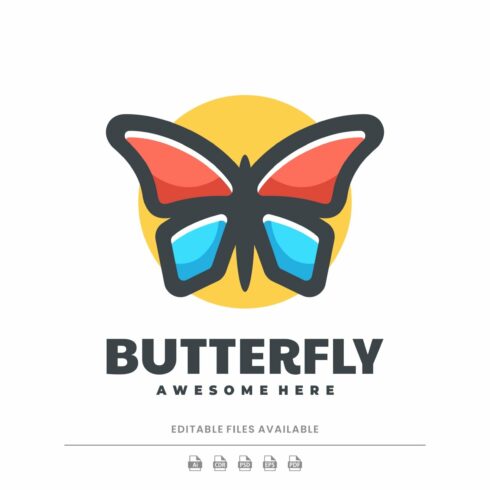 Butterfly Simple Mascot Logo cover image.