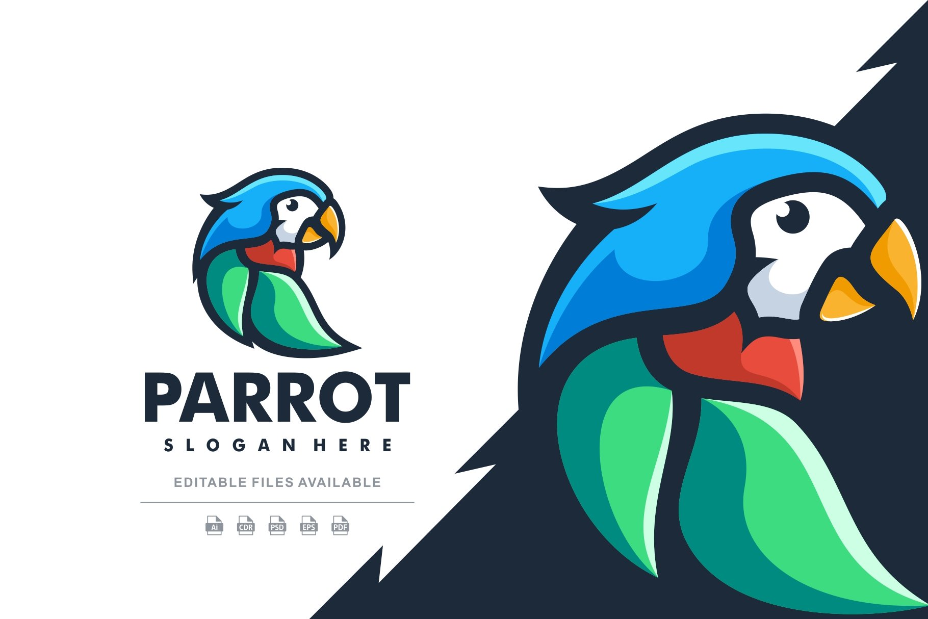 Parrot Simple Mascot Logo cover image.