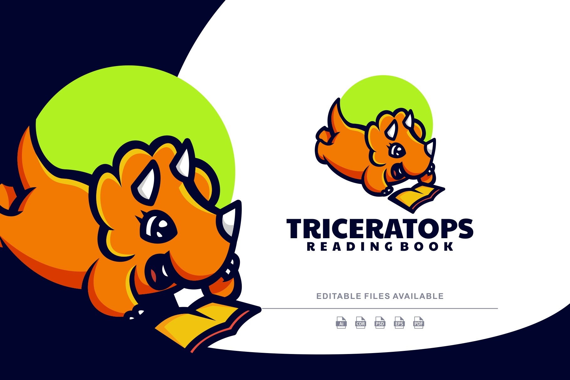 Triceratops Mascot Cartoon Logo cover image.