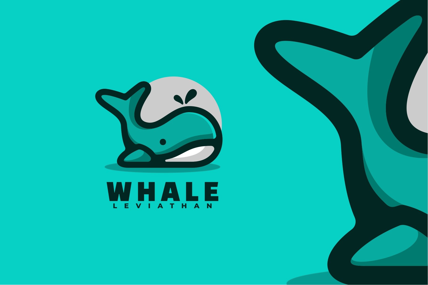 Whale Simple Mascot Logo cover image.