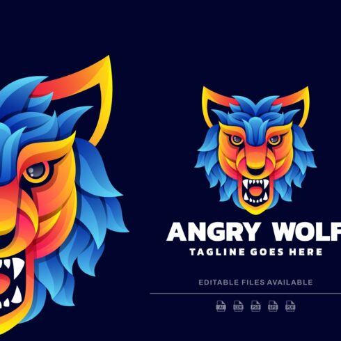 Angry Wolf Colorful Logo cover image.