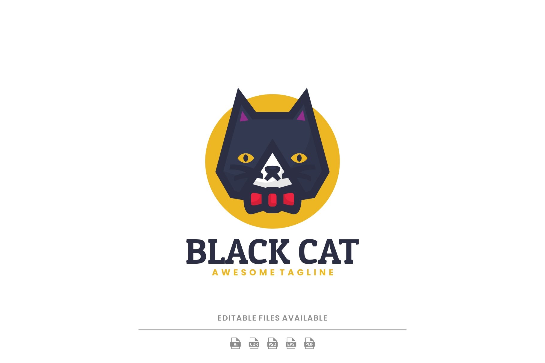 Black Cat Simple Logo cover image.