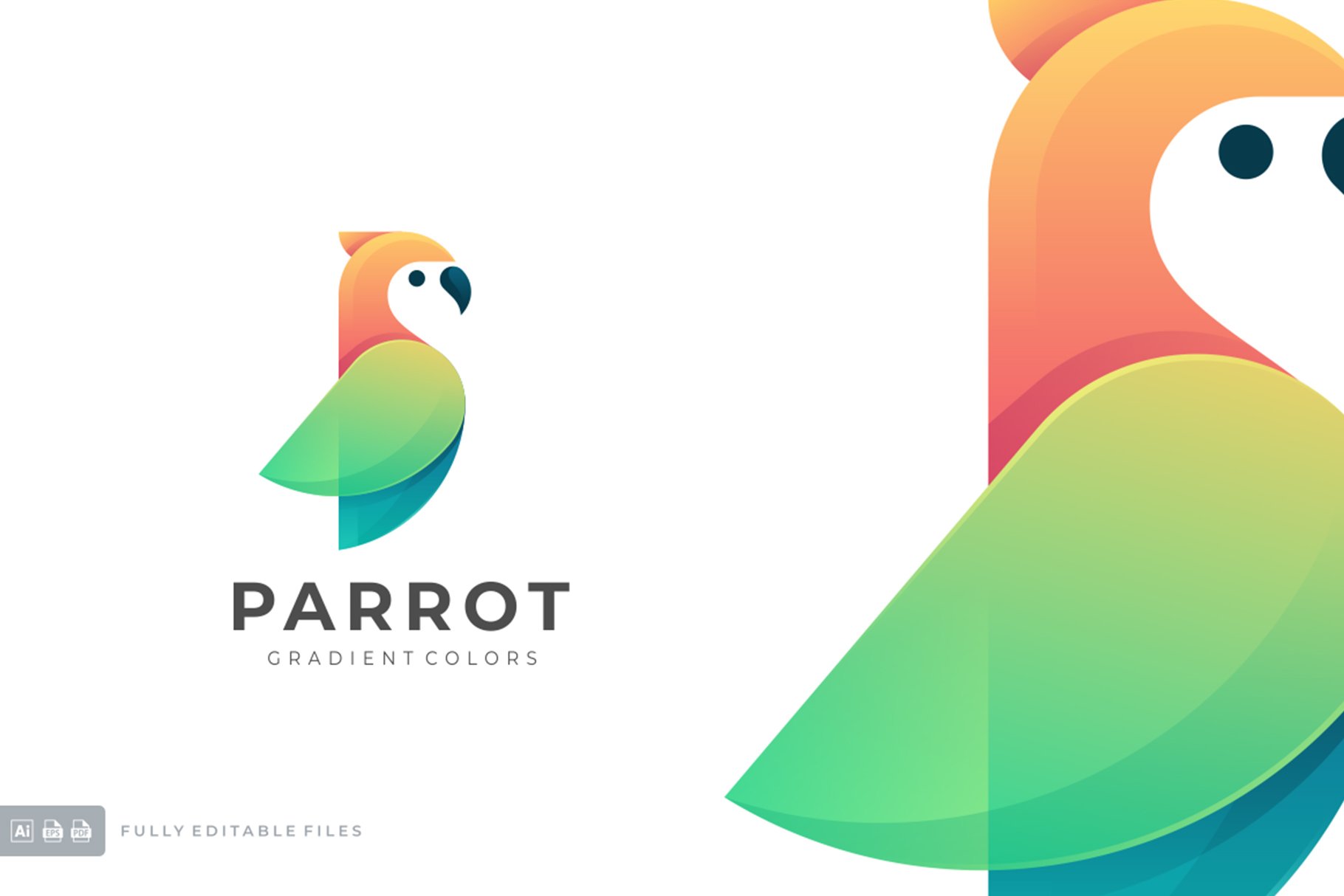 Parrot Gradient Colorful Logo cover image.