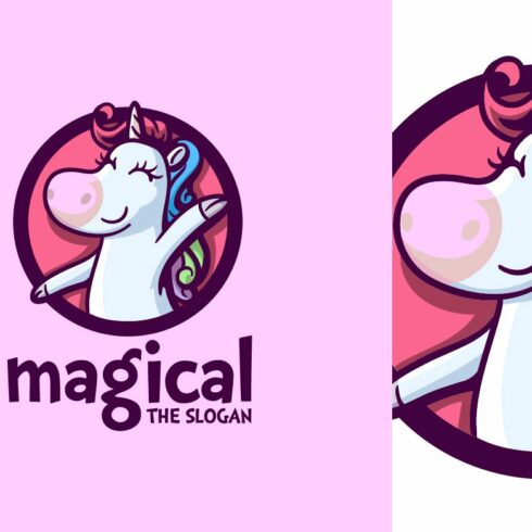 Cute Unicorn Logo cover image.