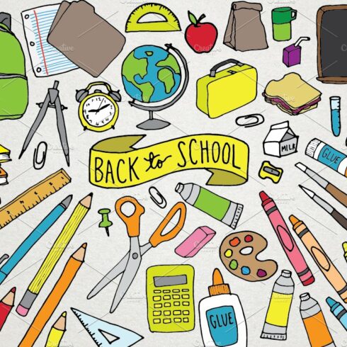 Back-to-School Hand Drawn Clipart cover image.