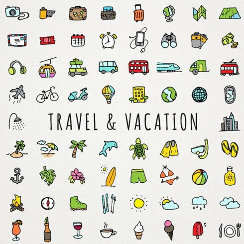 Travel Icons Clipart Set cover image.