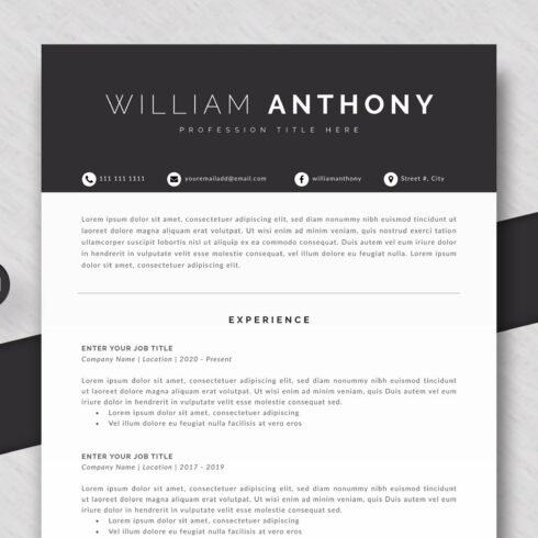 Resume /Cv Template 4 Pages Word cover image.
