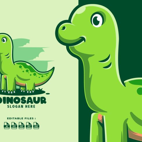 Dinosaur Mascot Cartoon Logo cover image.