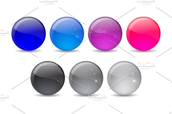 Glossy round buttons preview image.