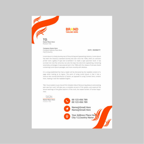 Construction ,modern ,clean and creative letterhead design template  cover image.