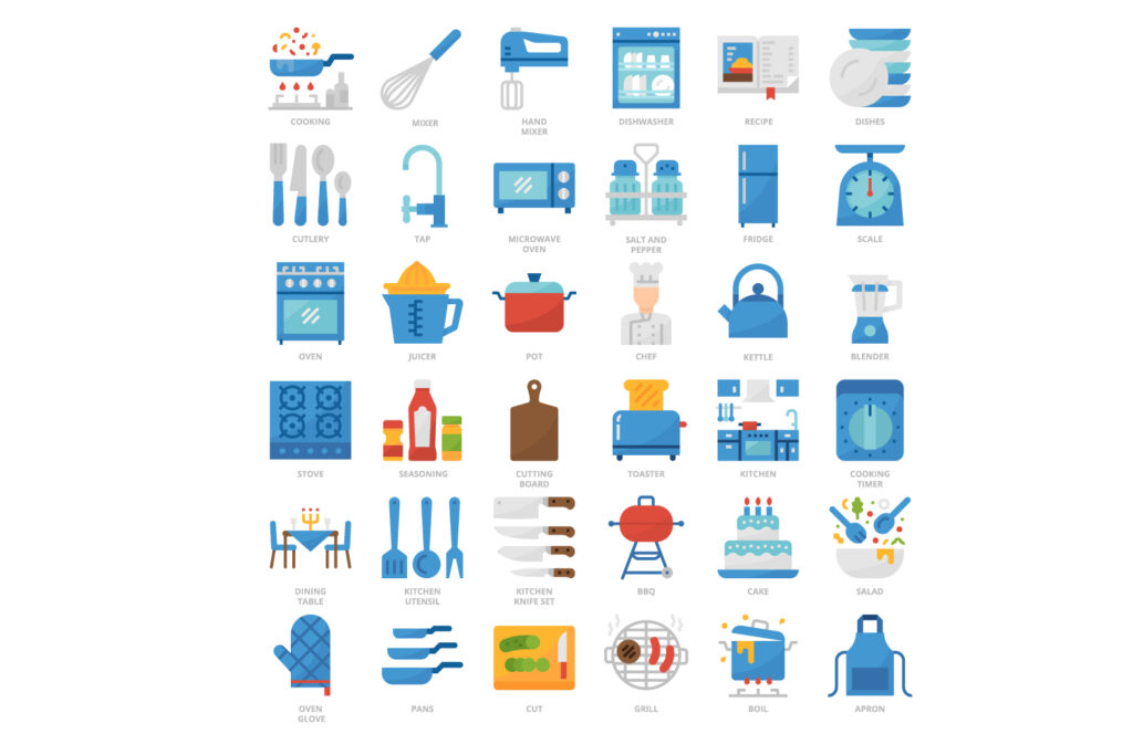 Cooking Innovation Icon 36 Cooking Icons Set x 4 Styles - MasterBundles