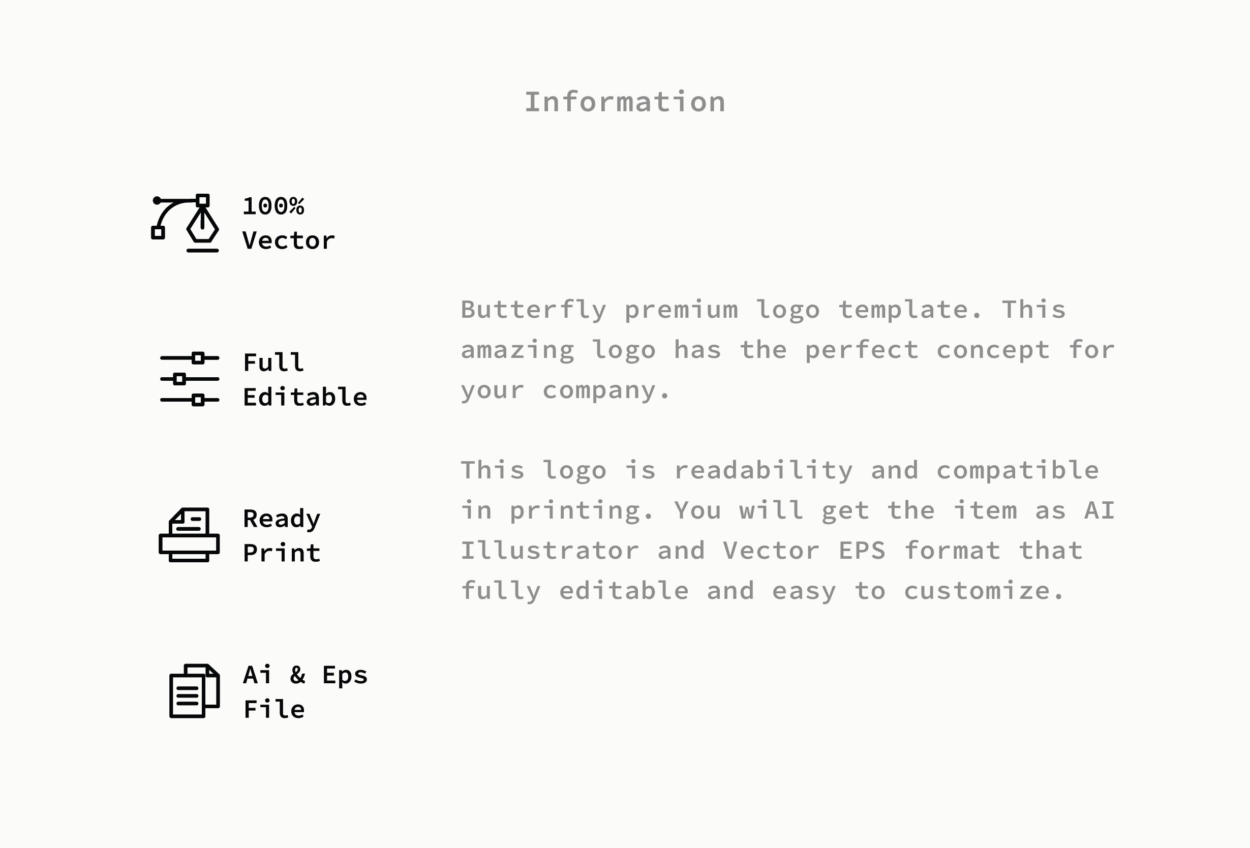 Butterfly - Premium Logo Template preview image.