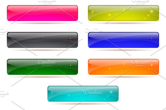 Glossy rectangle buttons preview image.