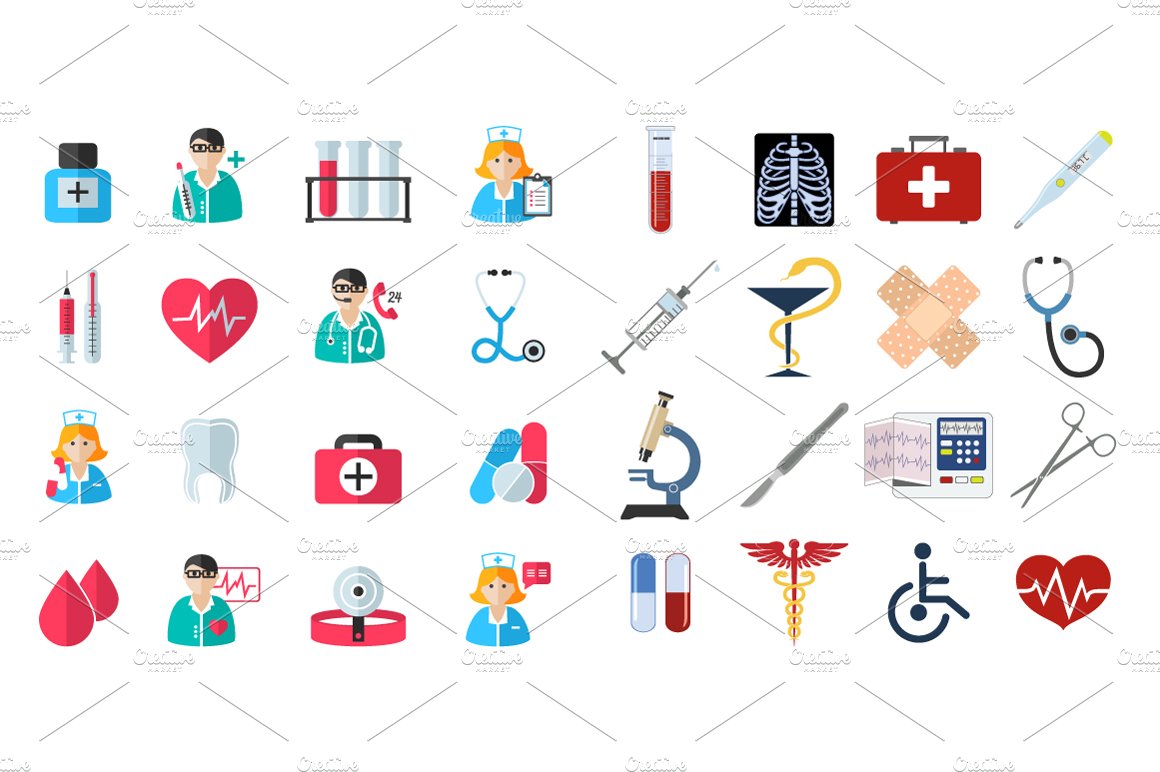 Mega 305 Medical Icons Bundle preview image.