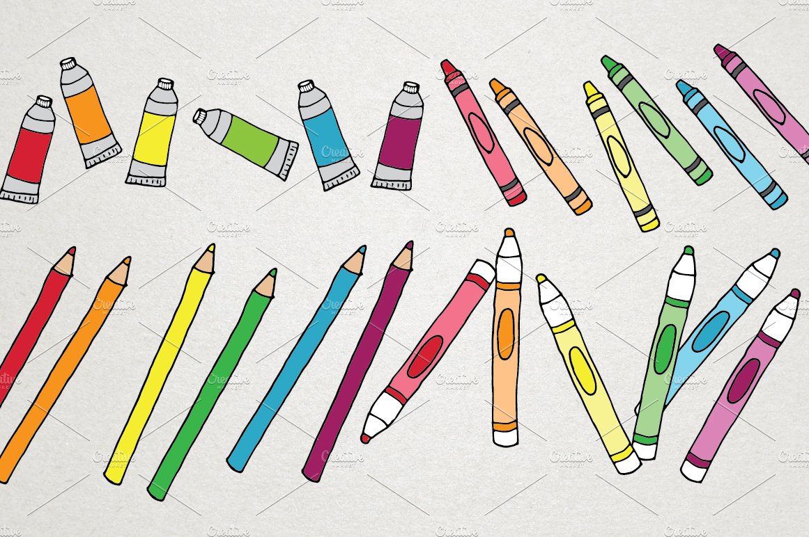 Back-to-School Hand Drawn Clipart preview image.