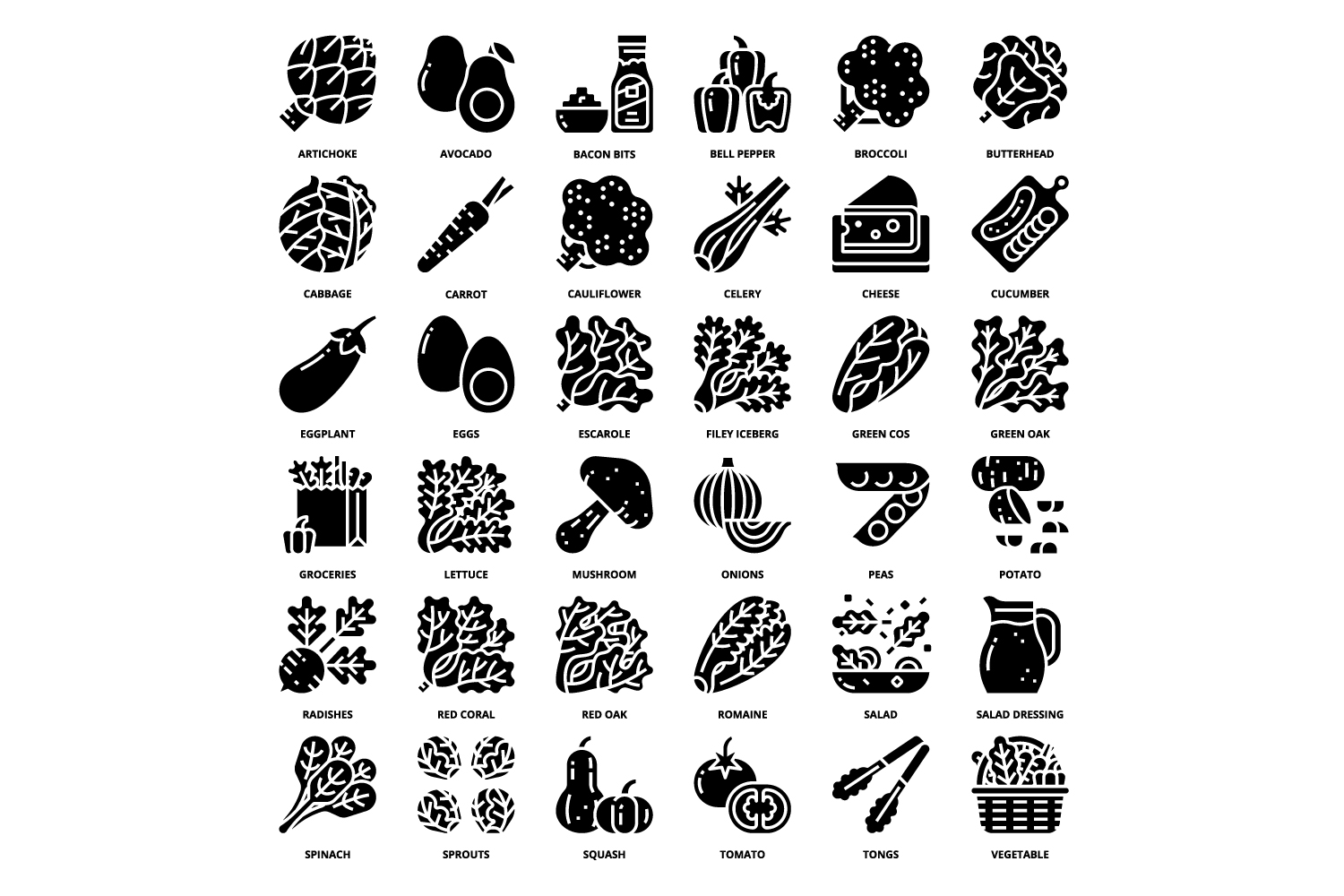 Black and white image of a bunch of food.