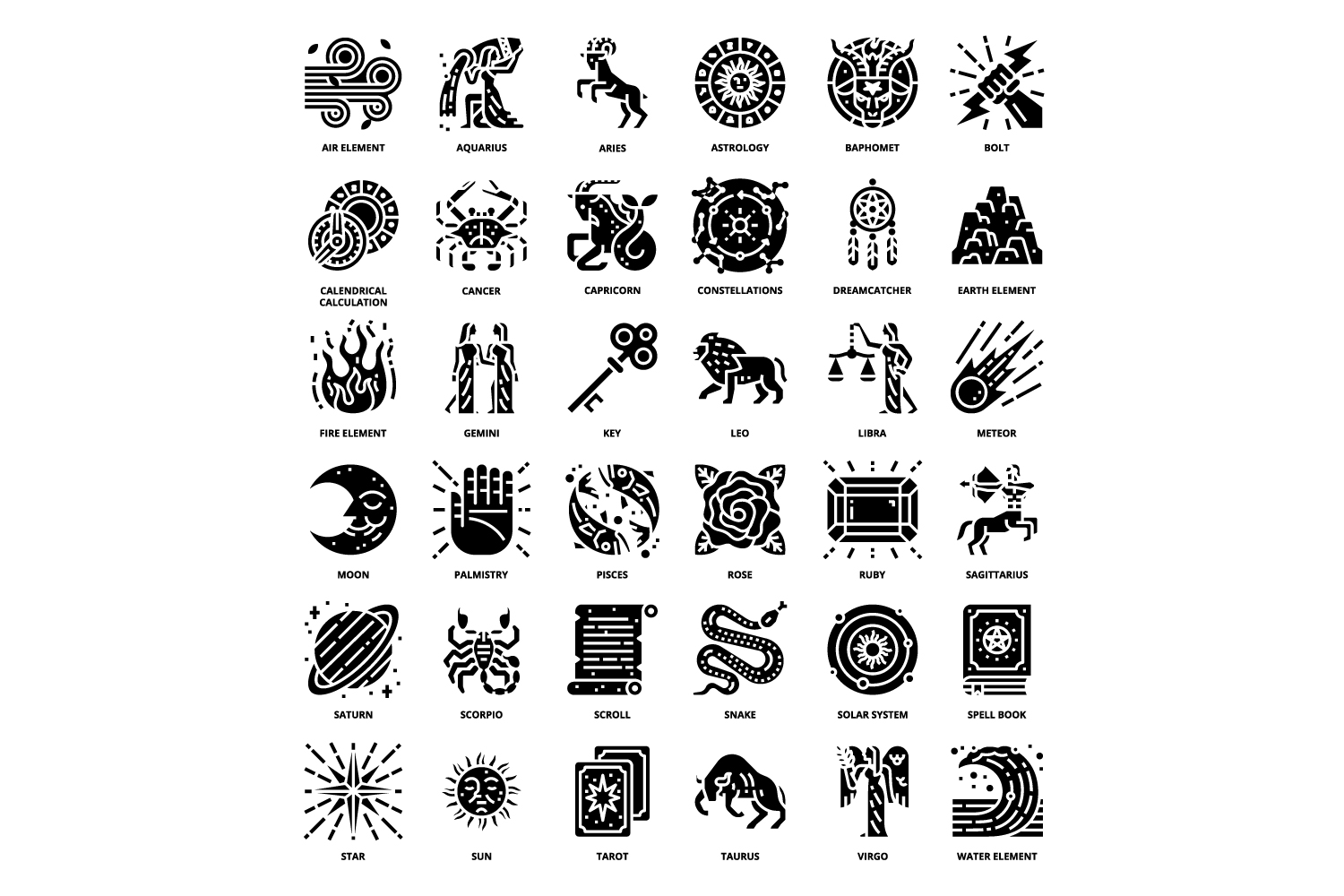 Black and white image of ancient symbols.