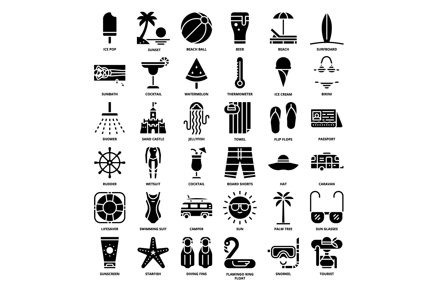 Black and white image of a variety of things.