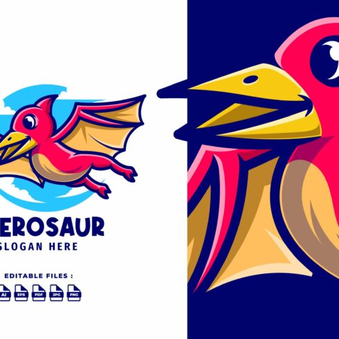 Pterosaur Mascot Cartoon Logo cover image.